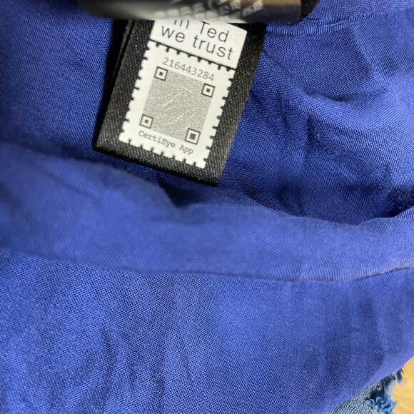 Ted Baker NWT Zilda Puff Sleeve Midi Fixed Wrap Front Dress Size 2 (US 6) Blue - Picture 13 of 15